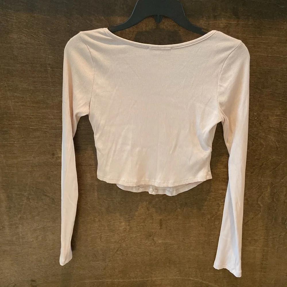 Altar'd State corset style top, cream color, size M, w/ long sleeves. - Picture 2 of 9